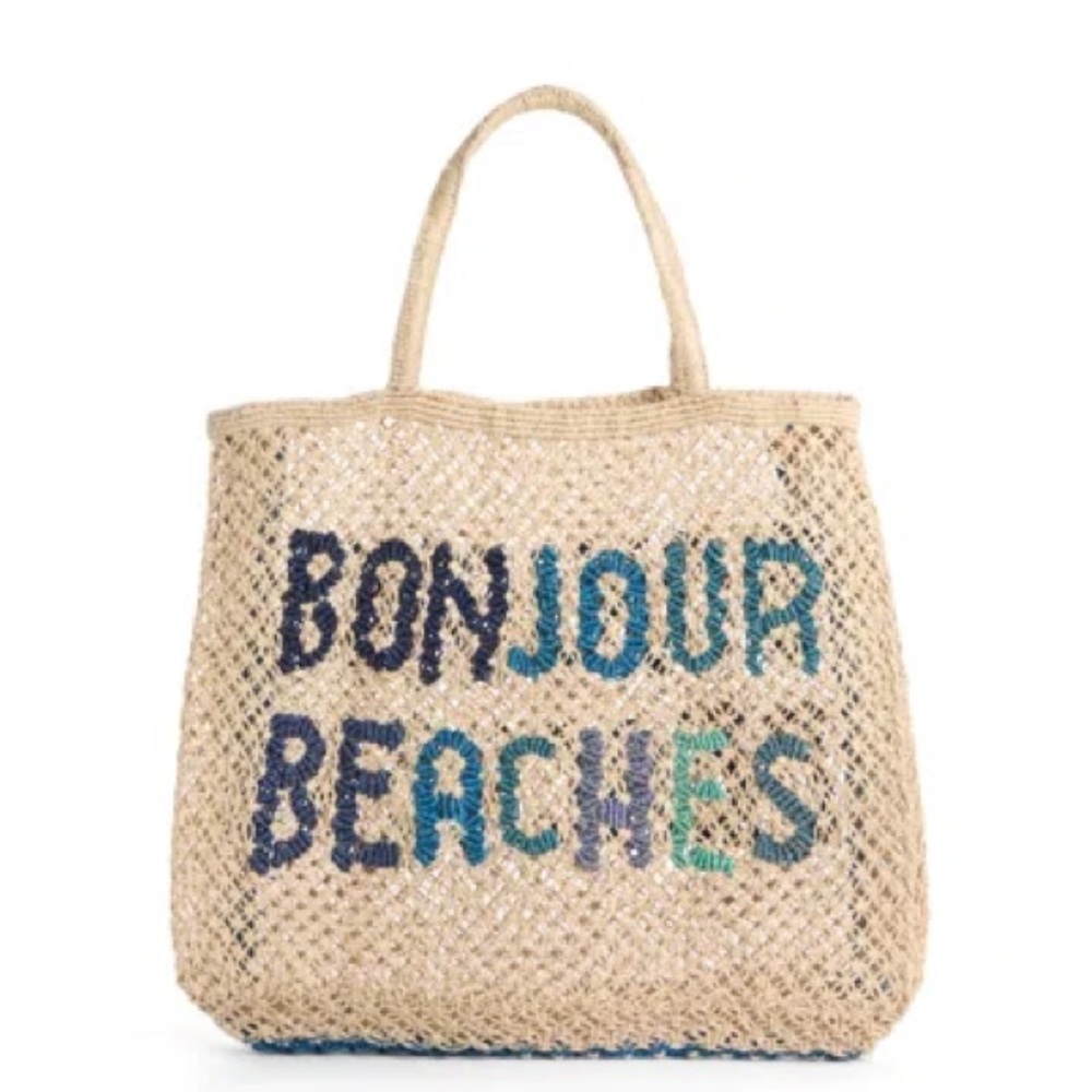 Brand New  Bonjour Beach - Natural Jute Bag